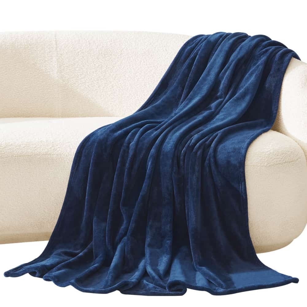 Threshold Blue Plush Throw Blanket